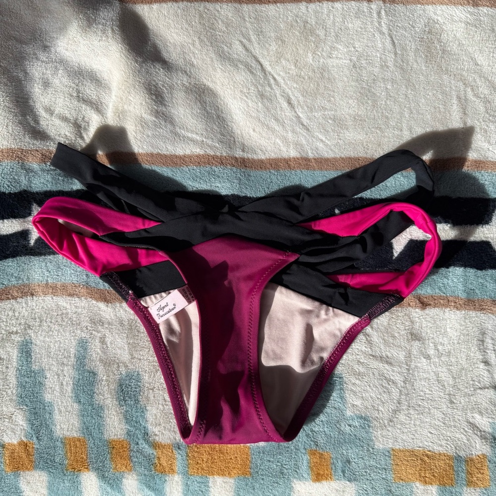 Agent Provocateur Black and Pink Bikini Bottom